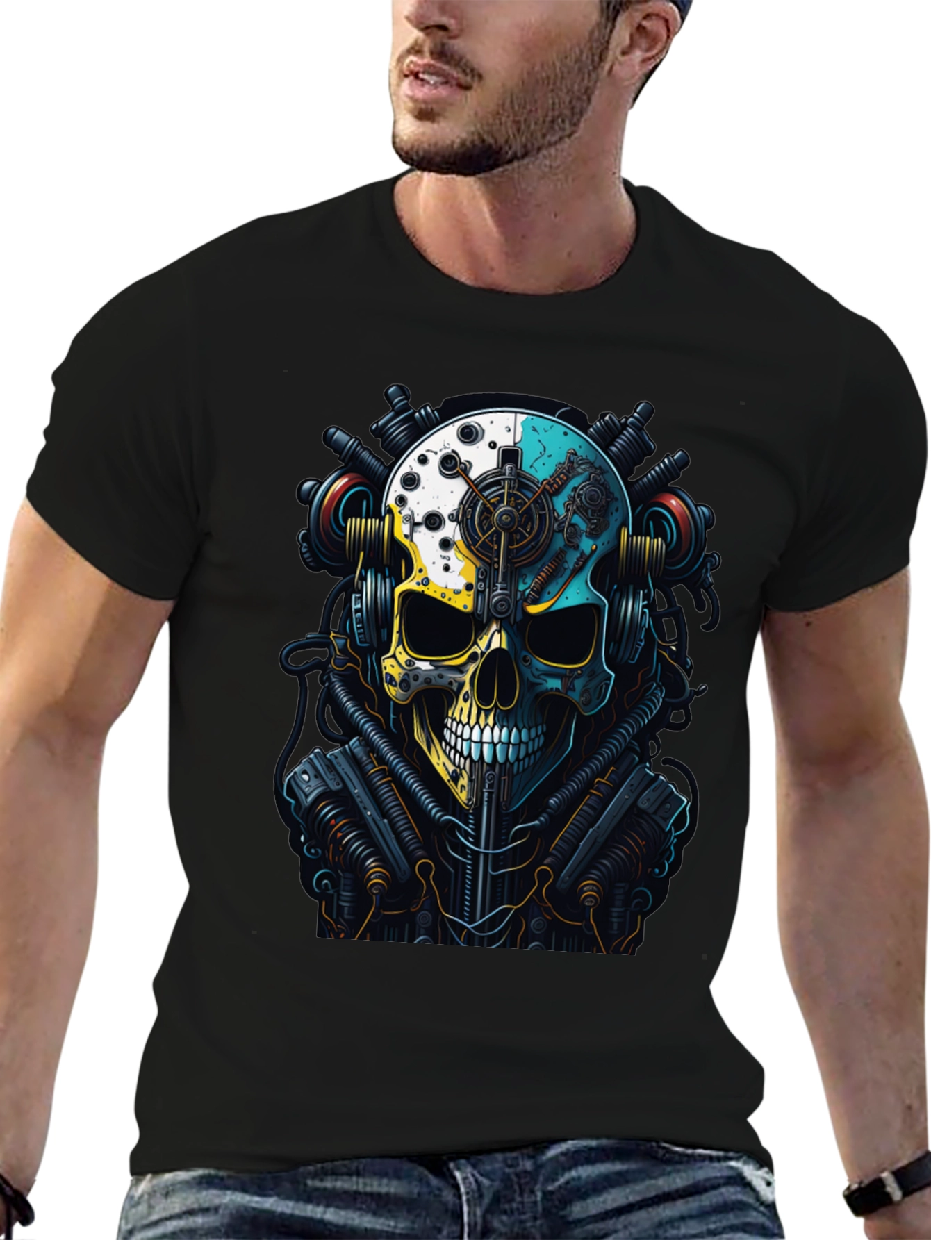 Steampunk Skull Graphic T-Shirt