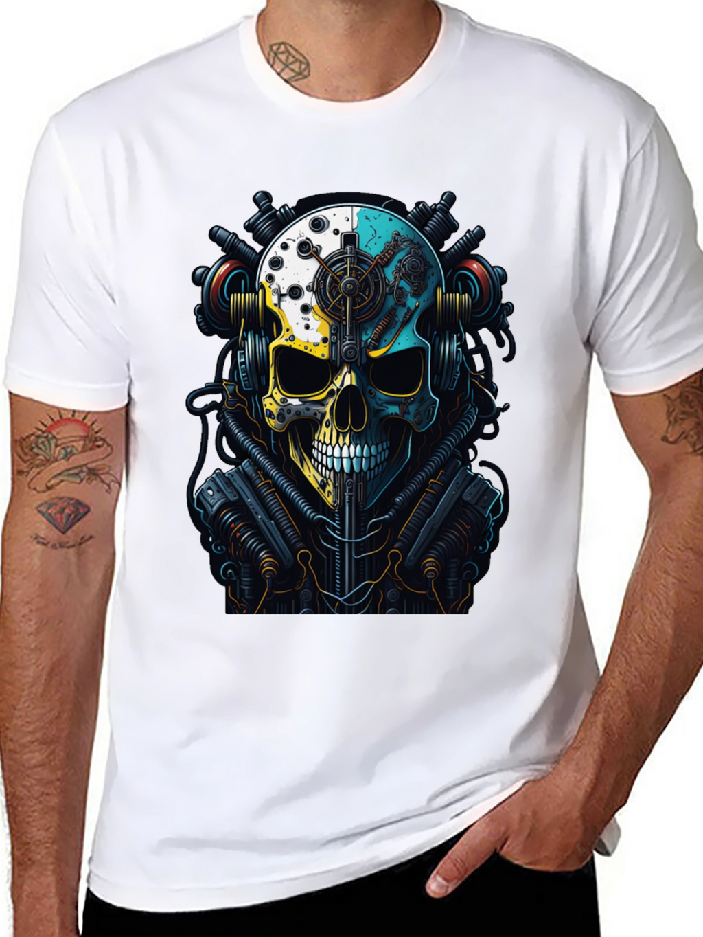 Steampunk Skull Graphic T-Shirt