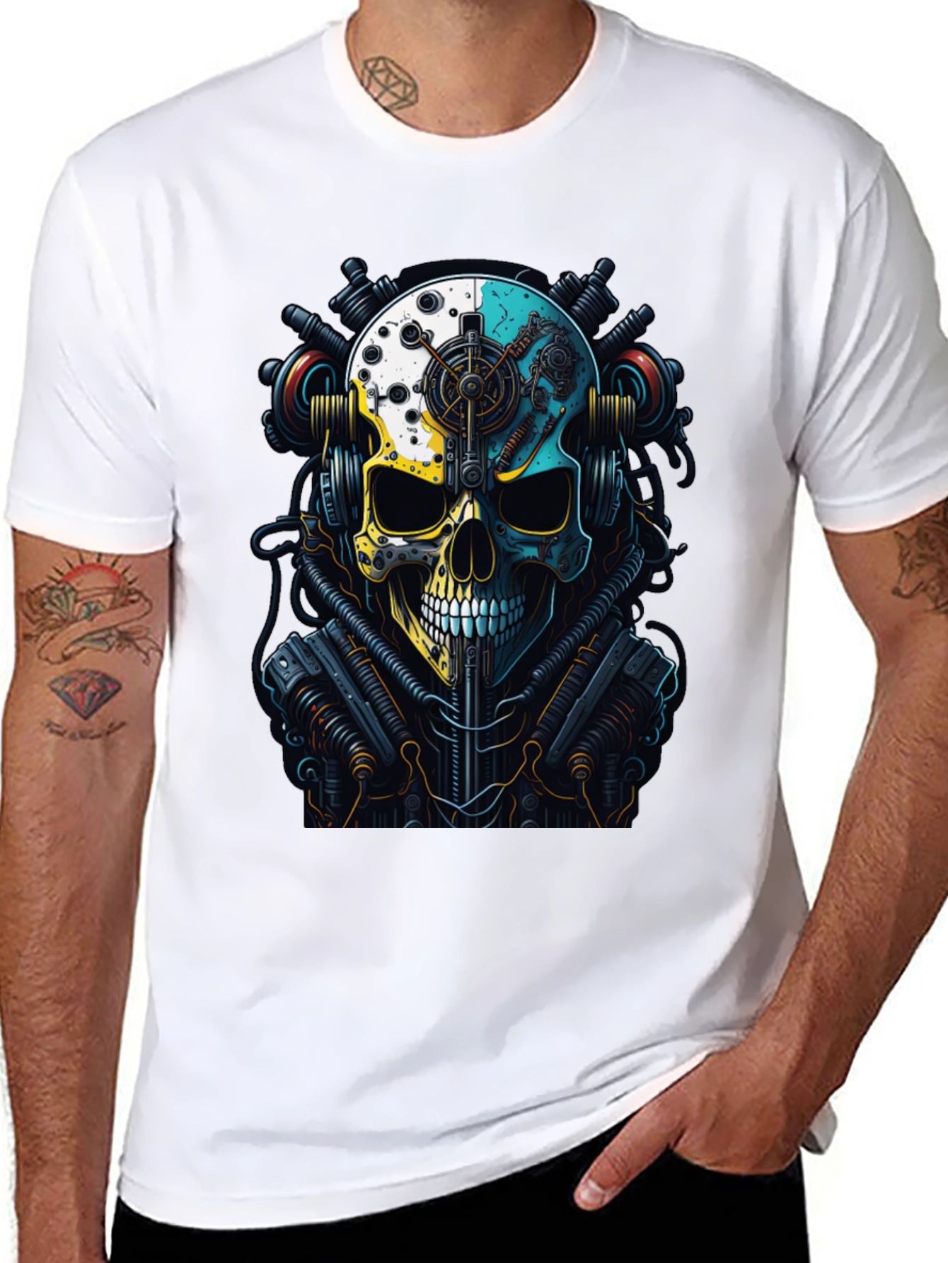 Steampunk Skull Graphic T-Shirt
