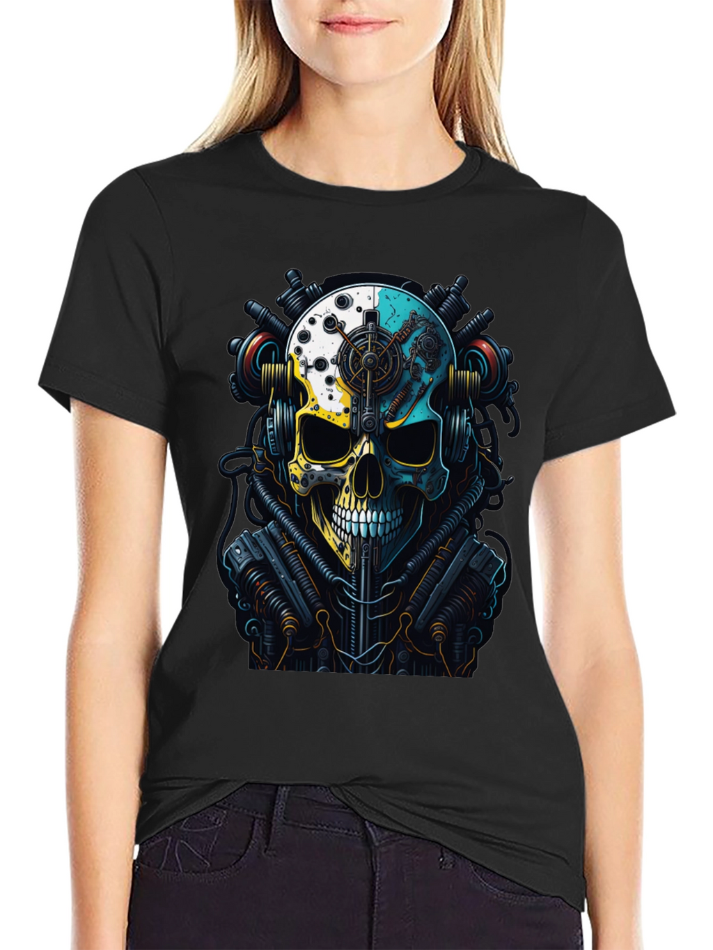 Steampunk Skull Graphic T-Shirt
