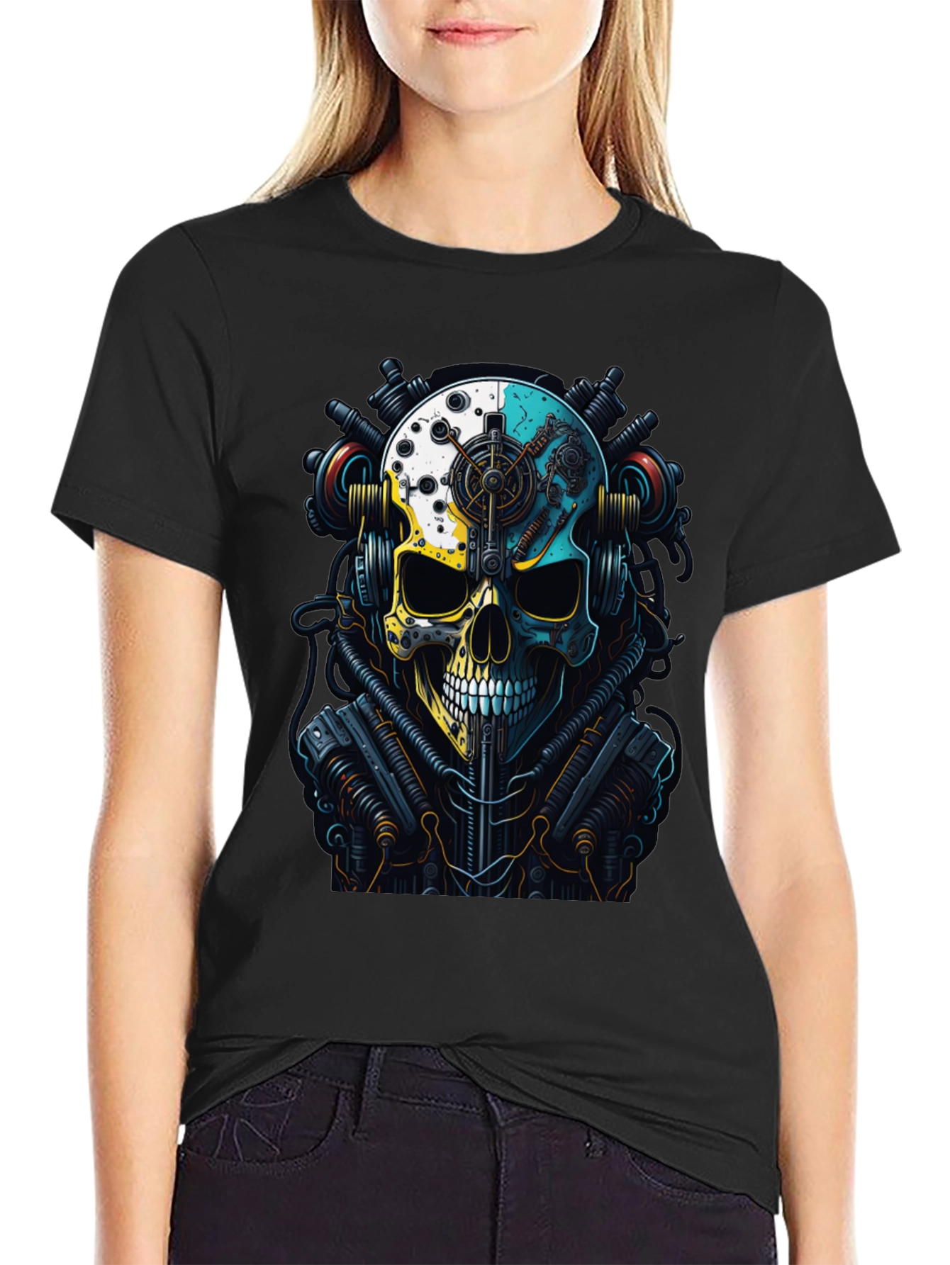 Steampunk Skull Graphic T-Shirt