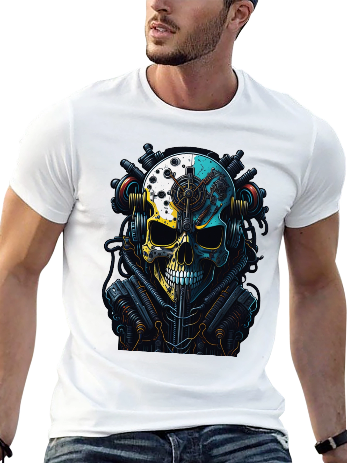 Steampunk Skull Graphic T-Shirt