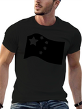 China Flag Graphic T-Shirt Crew Neck Casual Style