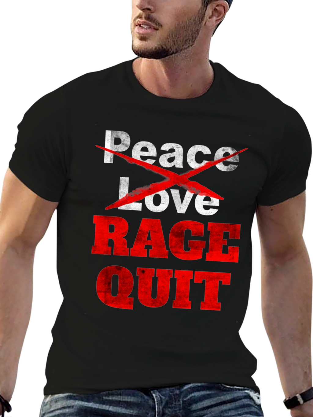Peace Love Rage Quit Graphic Tee