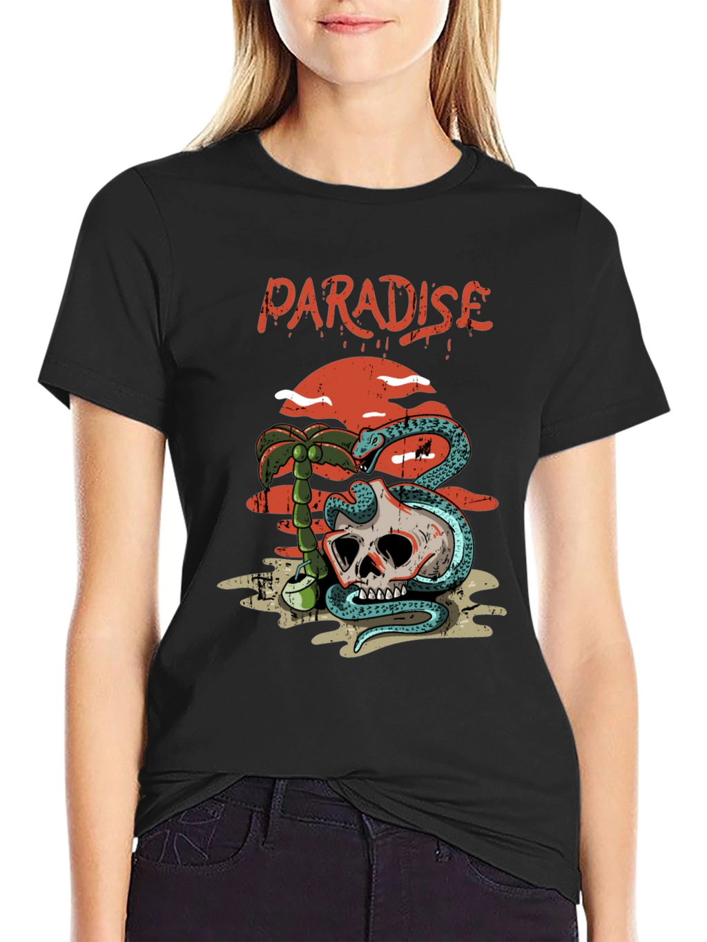 Paradise Skull Graphic T-Shirt