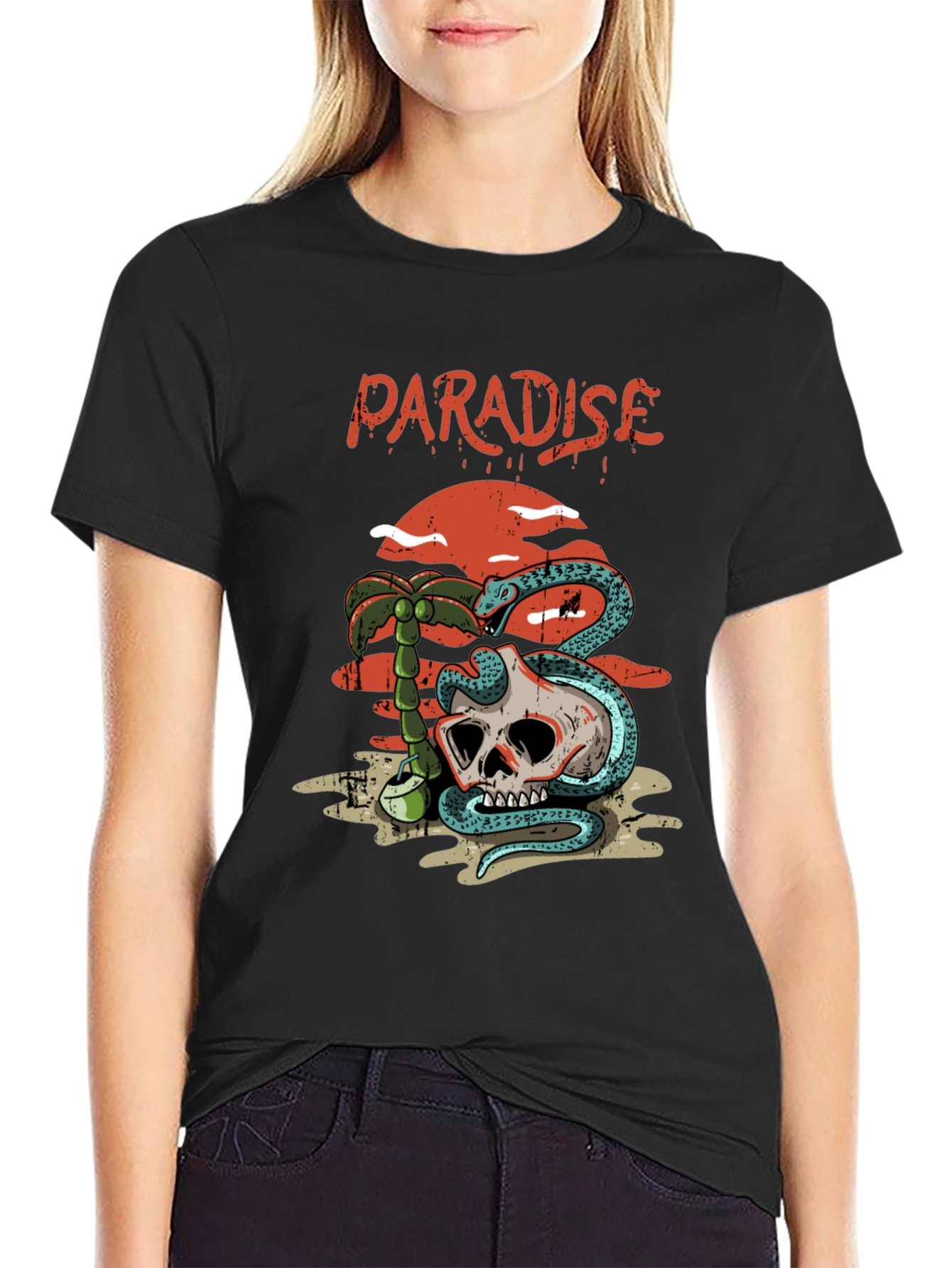 Paradise Skull Graphic T-Shirt