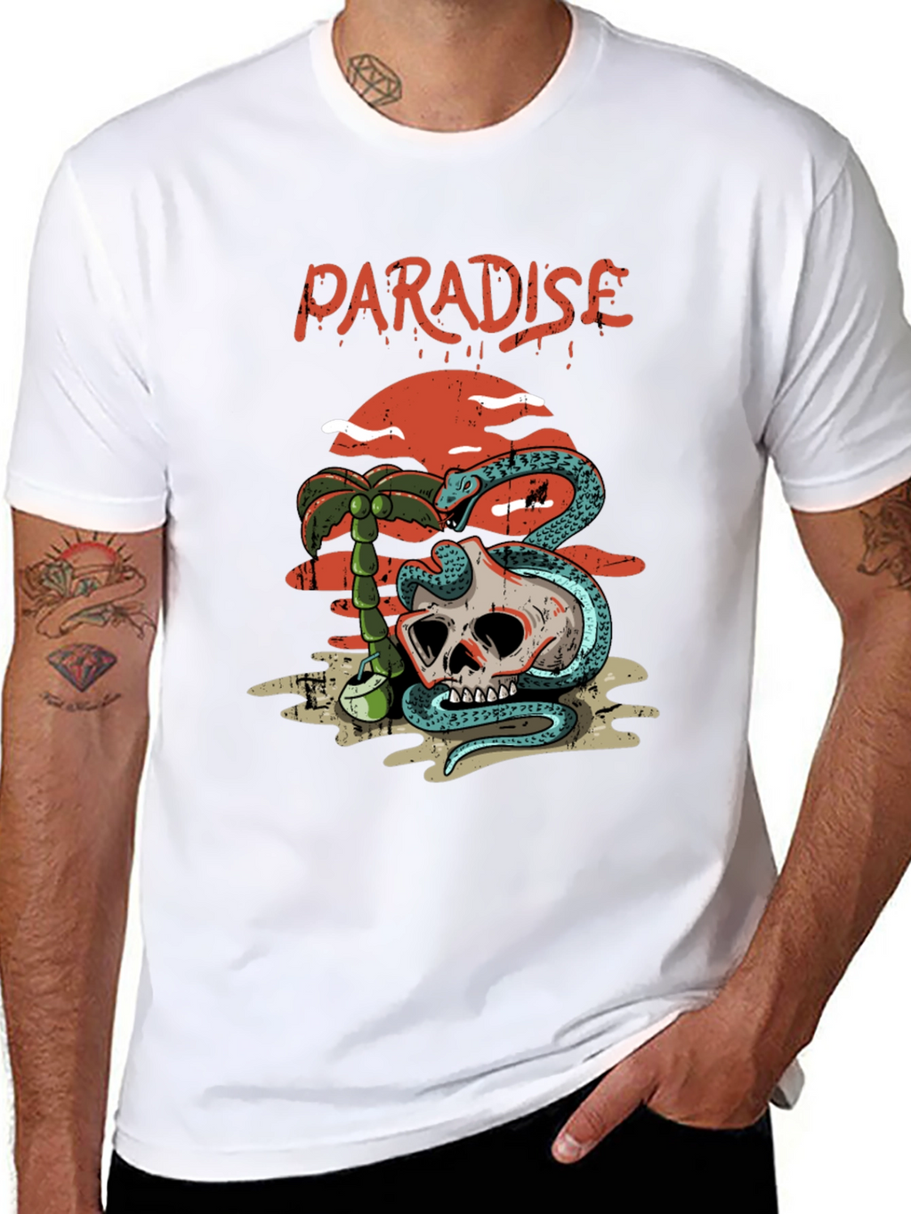 Paradise Skull Graphic T-Shirt