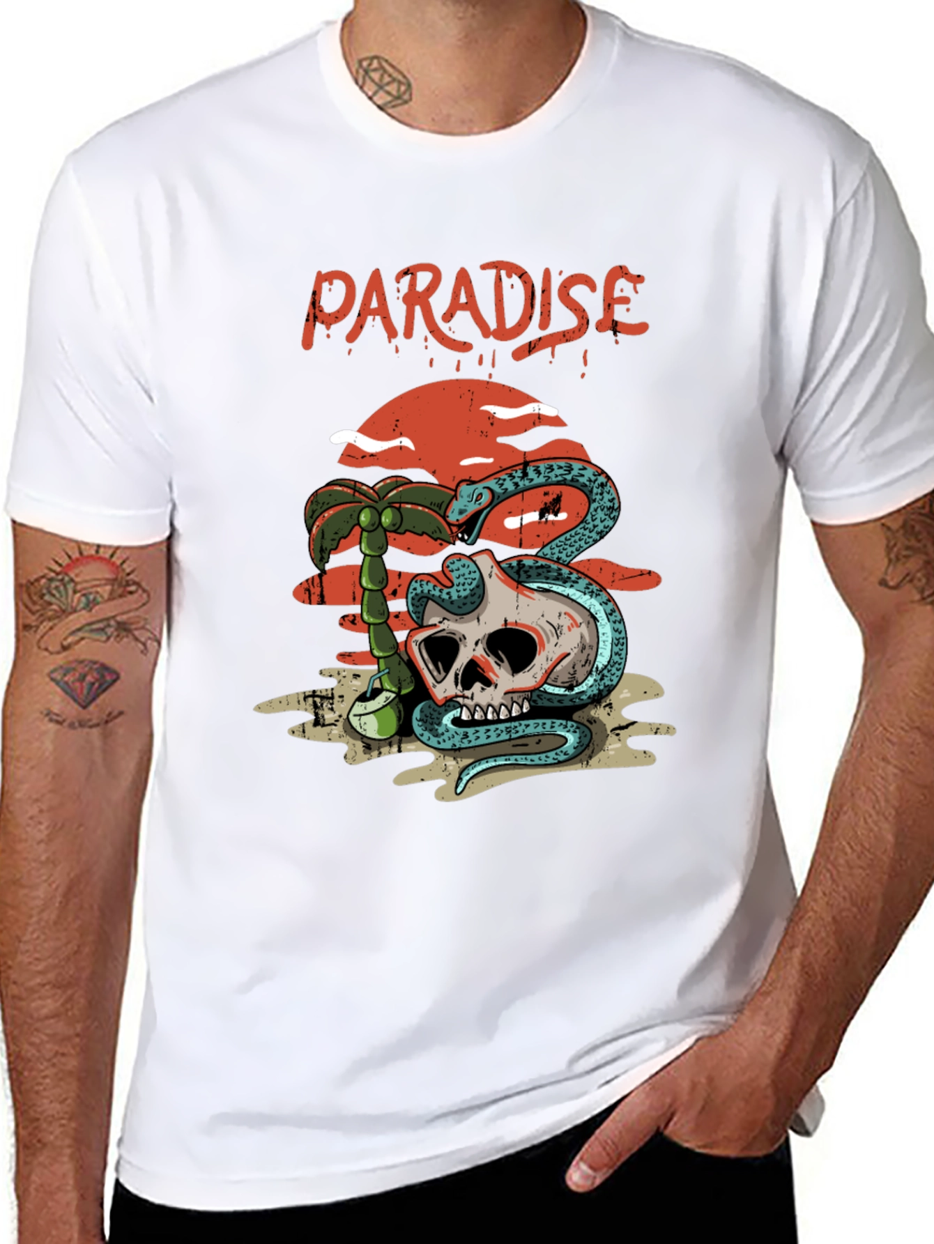 Paradise Skull Graphic T-Shirt