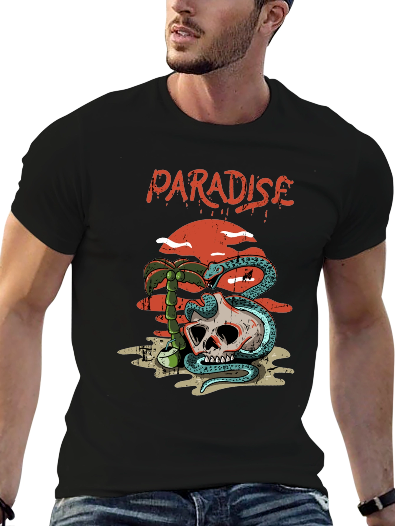 Paradise Skull Graphic T-Shirt