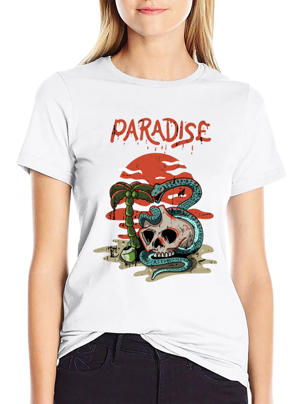 Paradise Skull Graphic T-Shirt