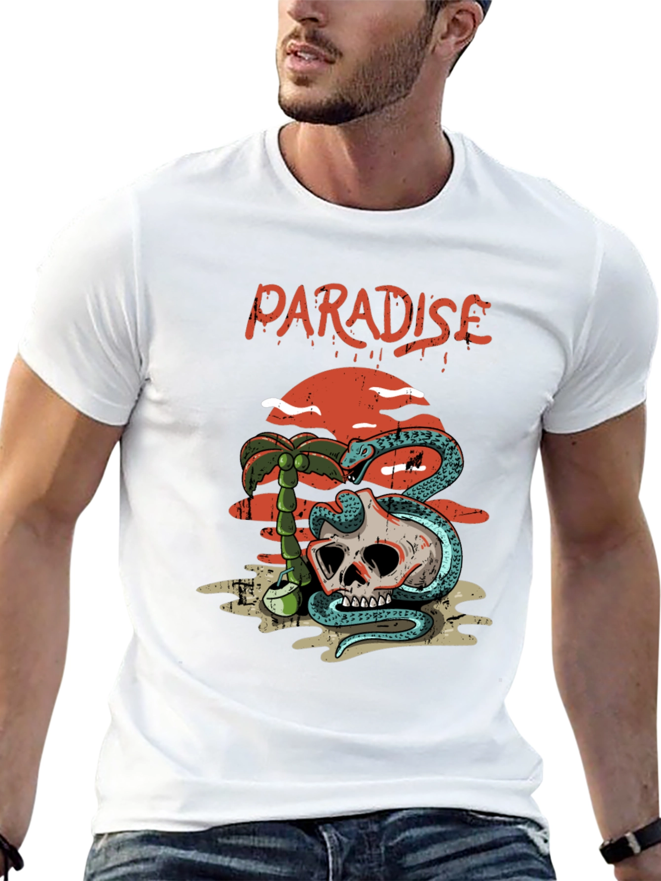Paradise Skull Graphic T-Shirt