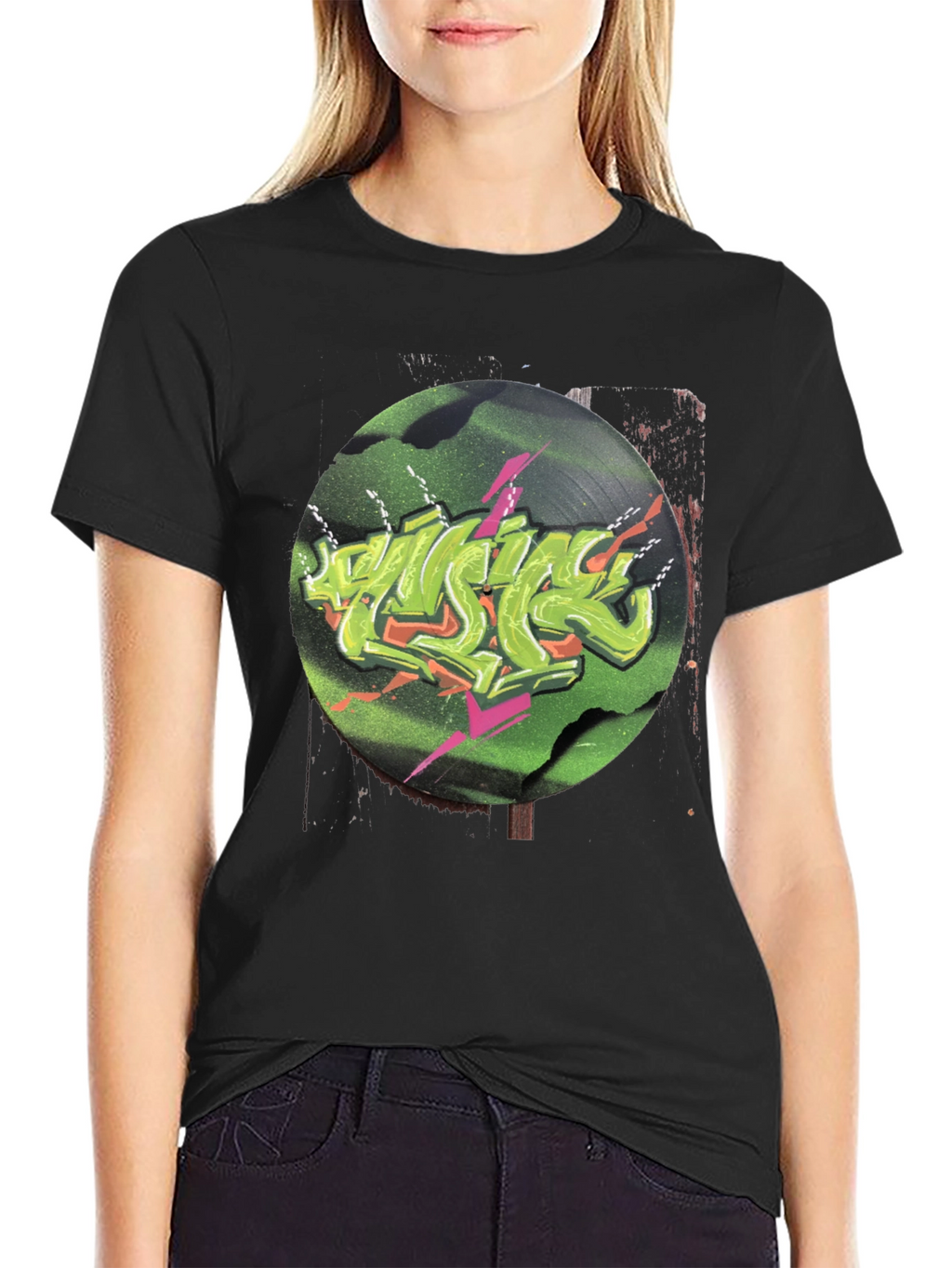 Retro Vinyl Graffiti Graphic Tee