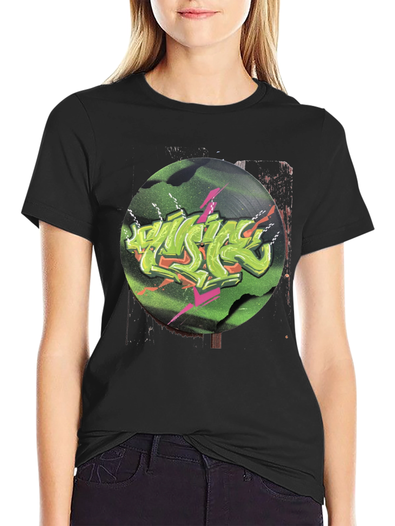 Retro Vinyl Graffiti Graphic Tee