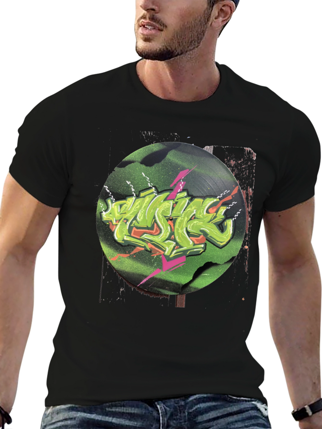 Retro Vinyl Graffiti Graphic Tee