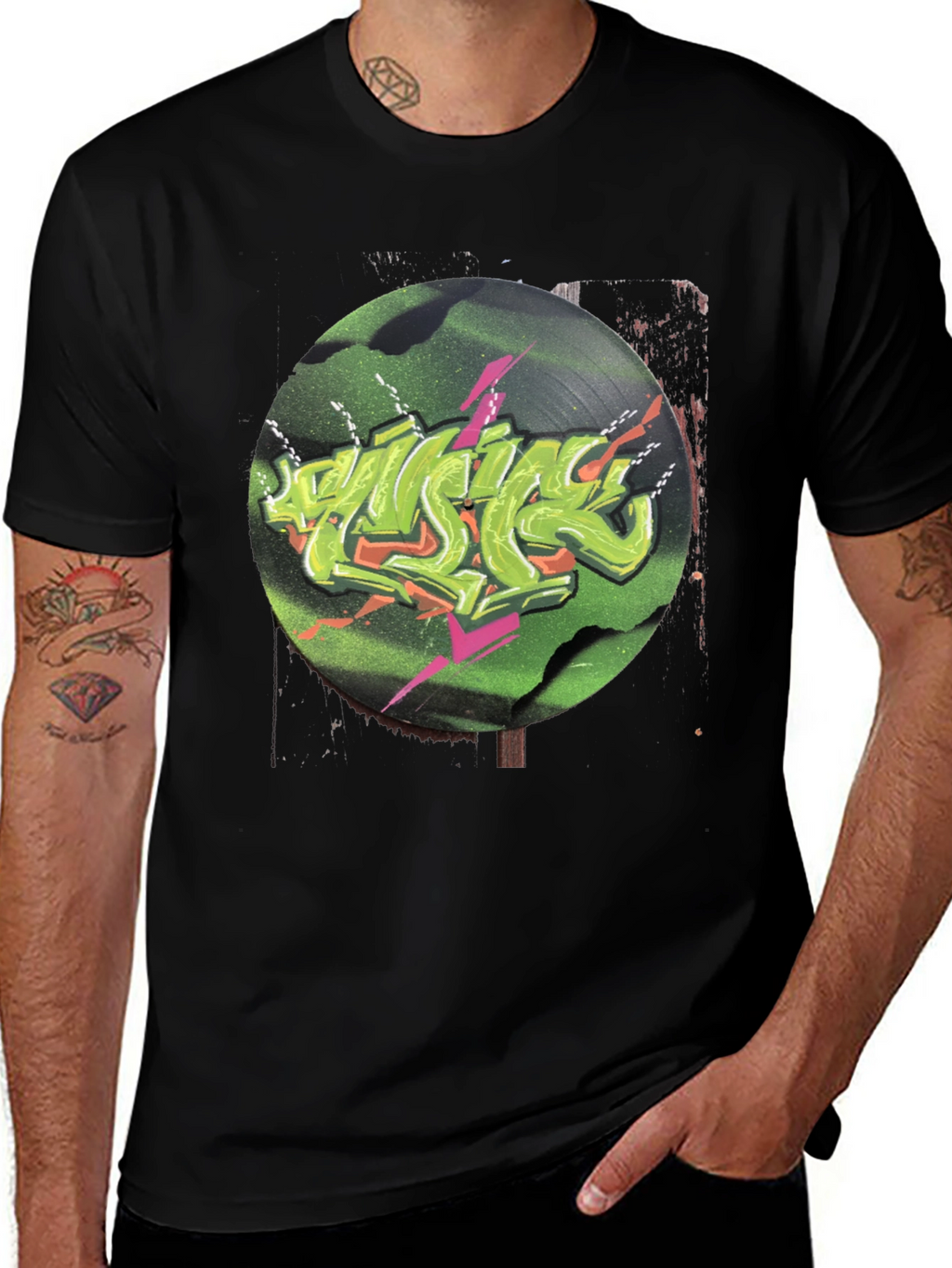Retro Vinyl Graffiti Graphic Tee