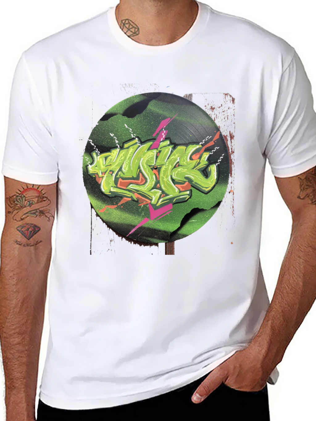 Retro Vinyl Graffiti Graphic Tee