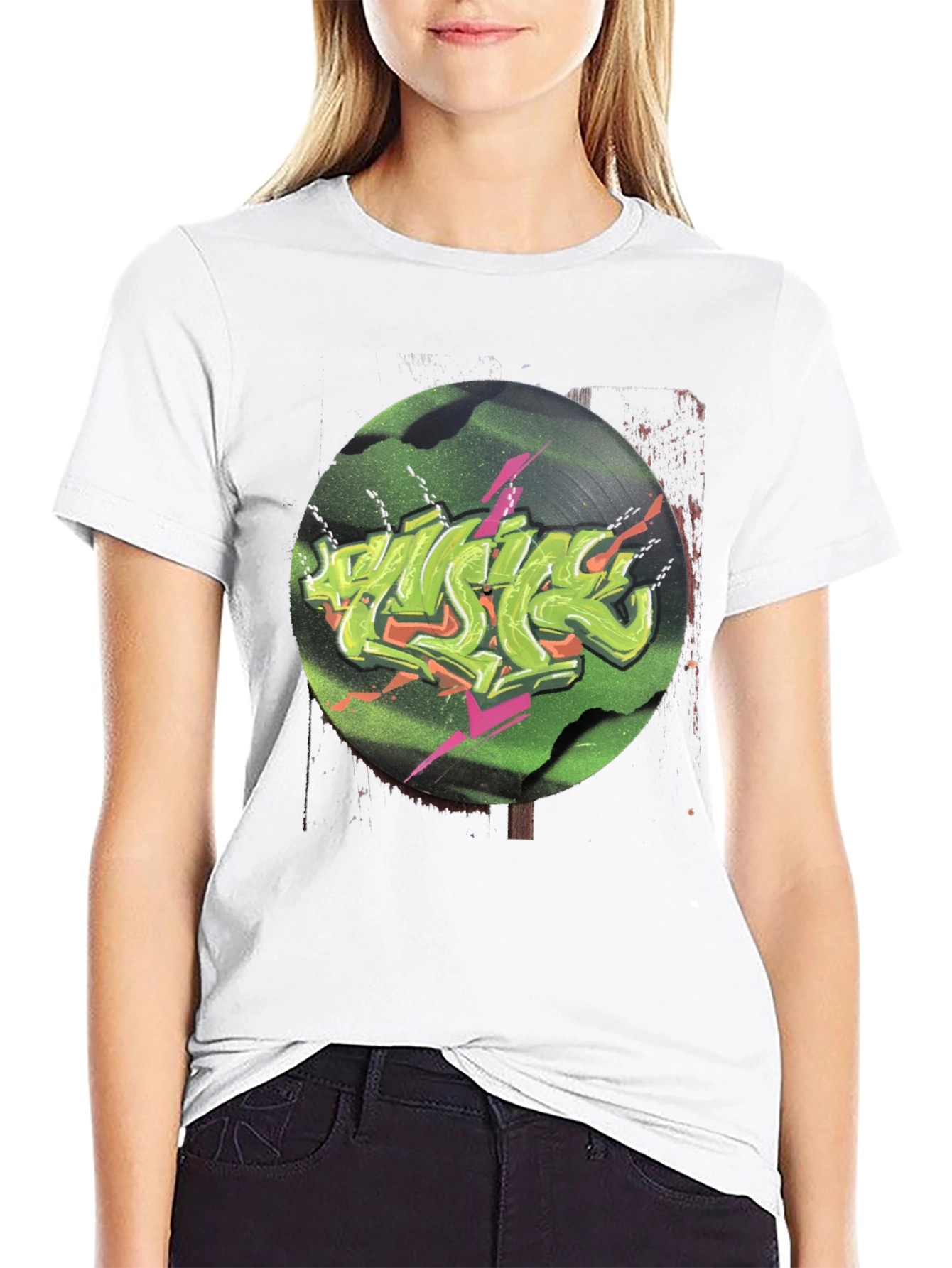 Retro Vinyl Graffiti Graphic Tee