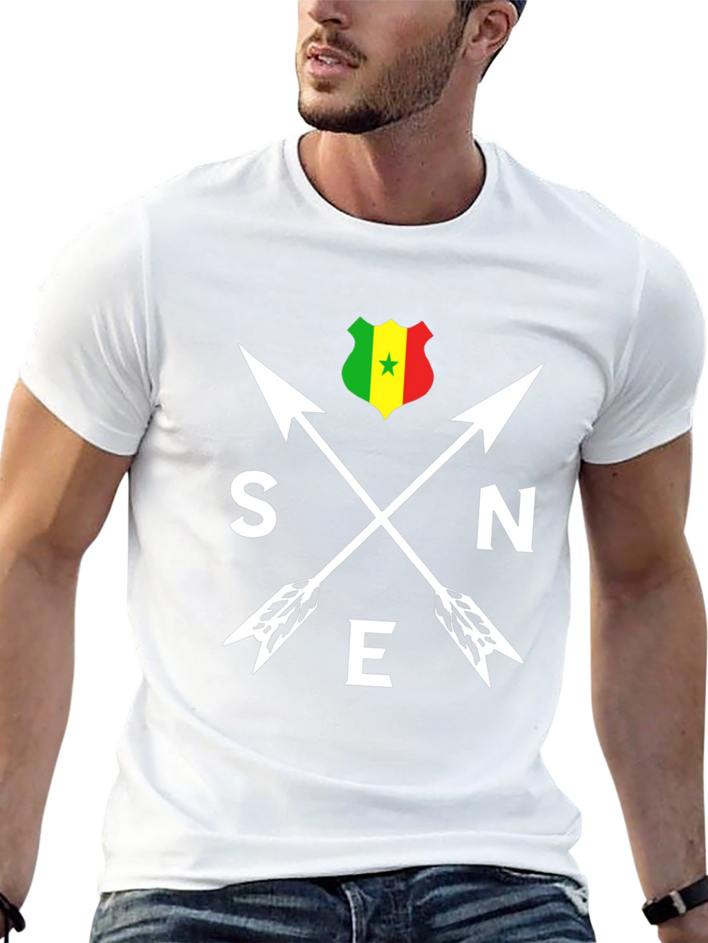 Senegal Arrows T-Shirt - Black Cotton Tee