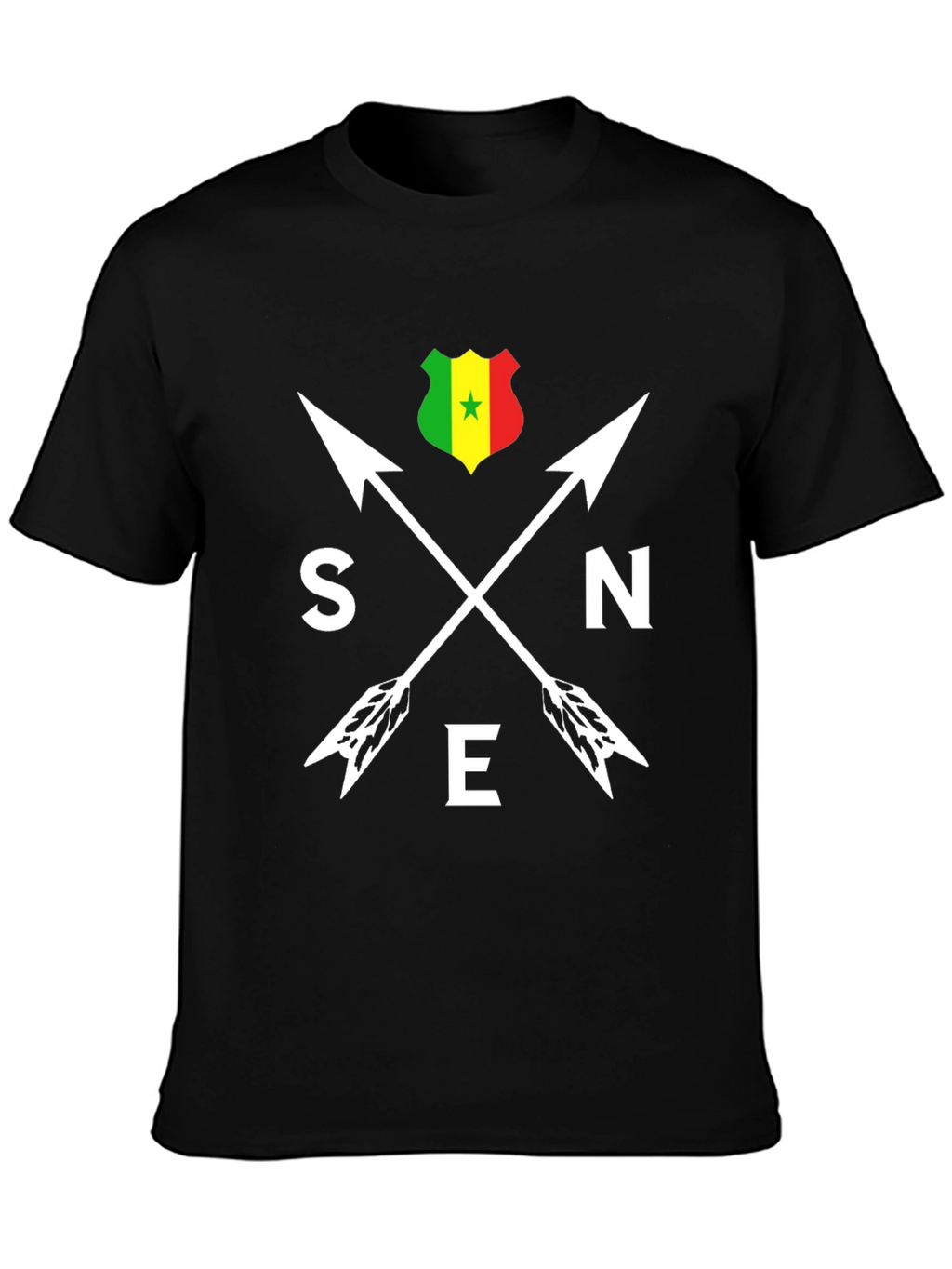 Senegal Arrows T-Shirt - Black Cotton Tee