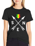 Senegal Arrows T-Shirt - Black Cotton Tee