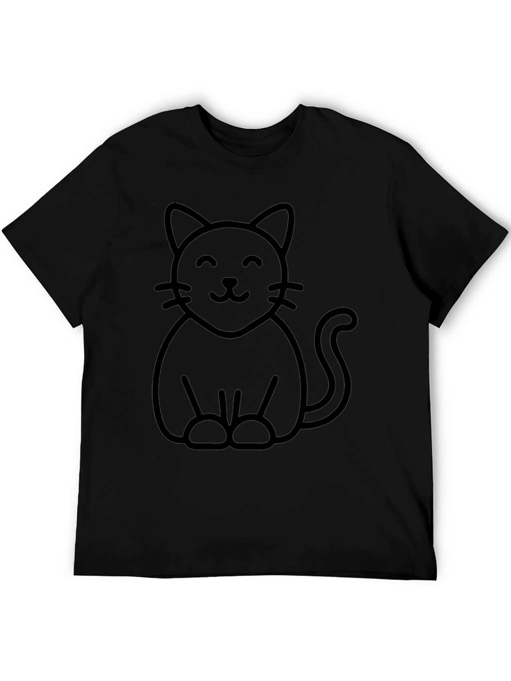 Cute Cat Graphic T-Shirt - Black