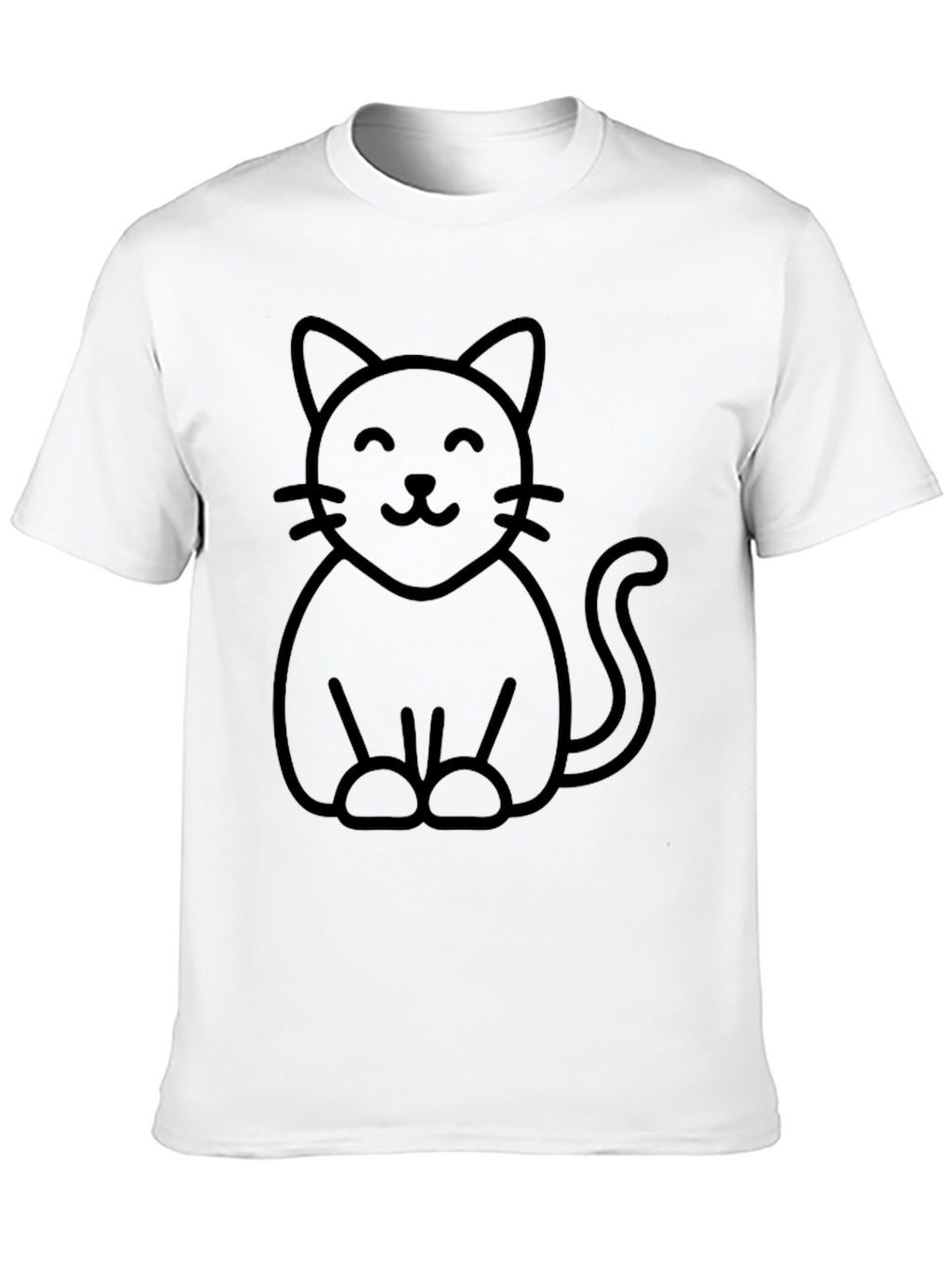 Cute Cat Graphic T-Shirt - Black