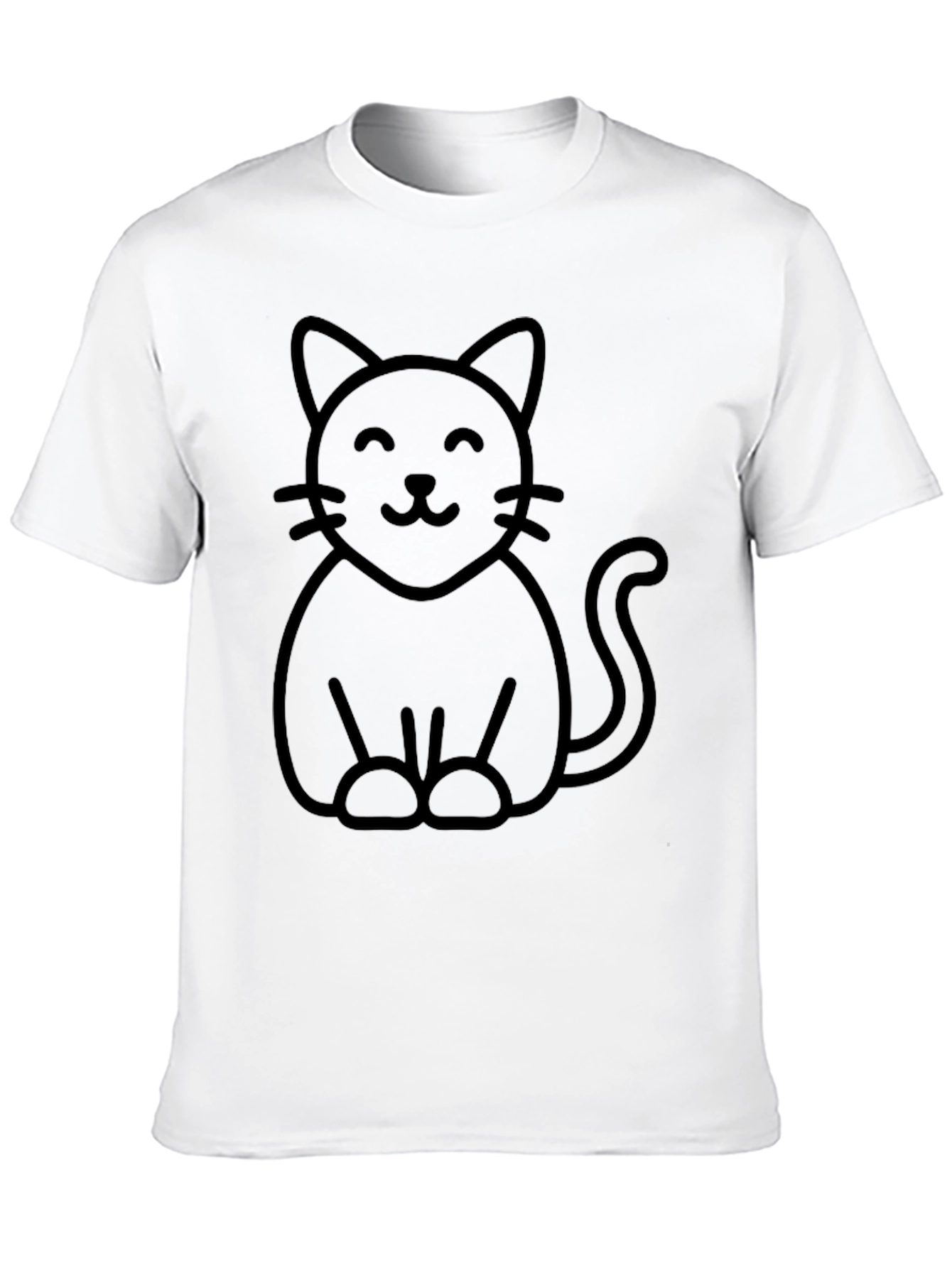 Cute Cat Graphic T-Shirt - Black