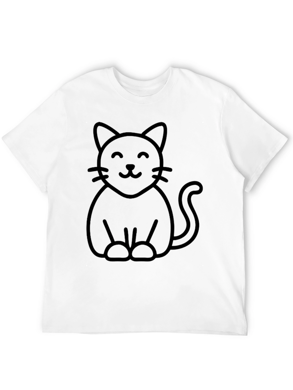 Cute Cat Graphic T-Shirt - Black