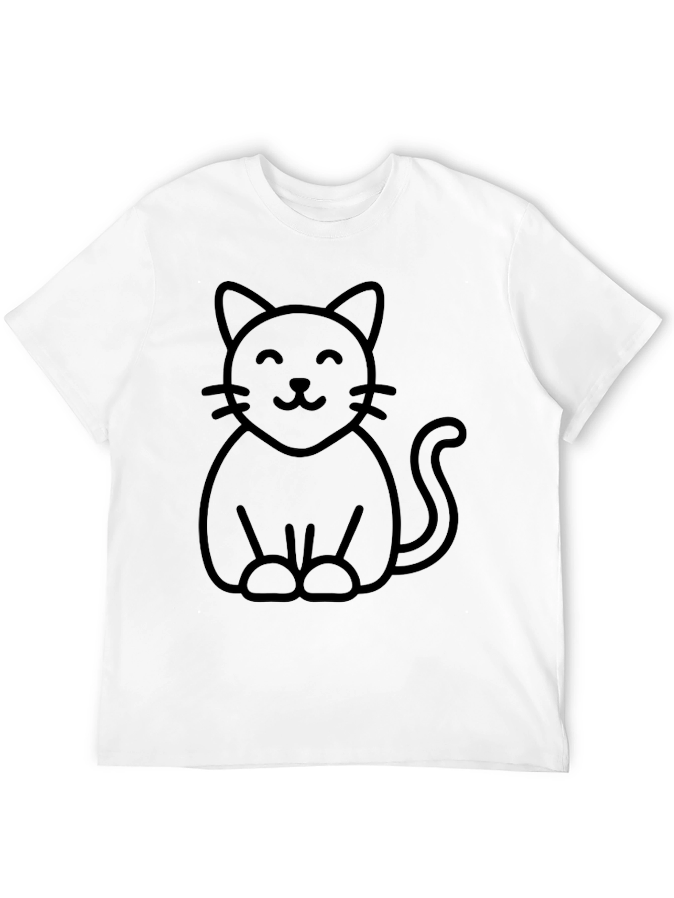 Cute Cat Graphic T-Shirt - Black