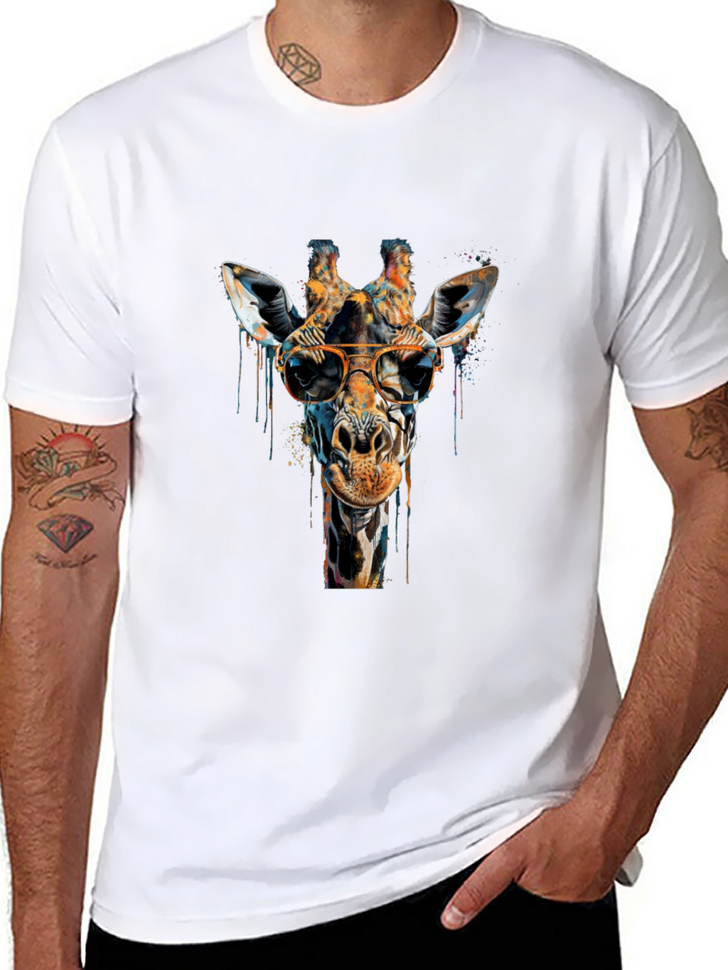 Cool Giraffe Graphic Tee - Unisex Black T-Shirt