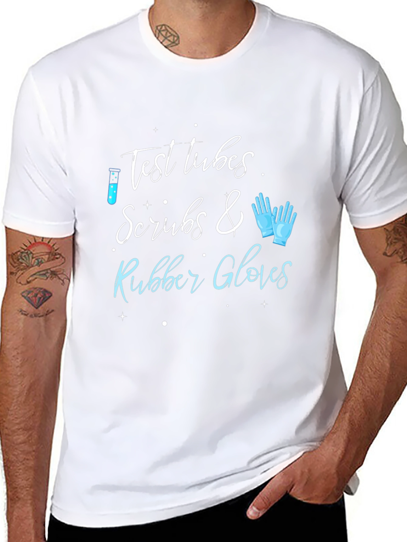 Test Tubes Scrubs & Rubber Gloves Graphic Tee