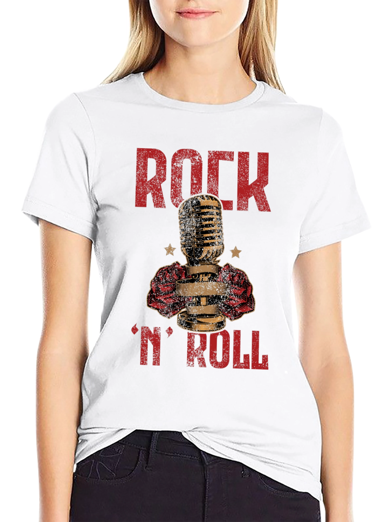 Rock N Roll Microphone Graphic T-Shirt