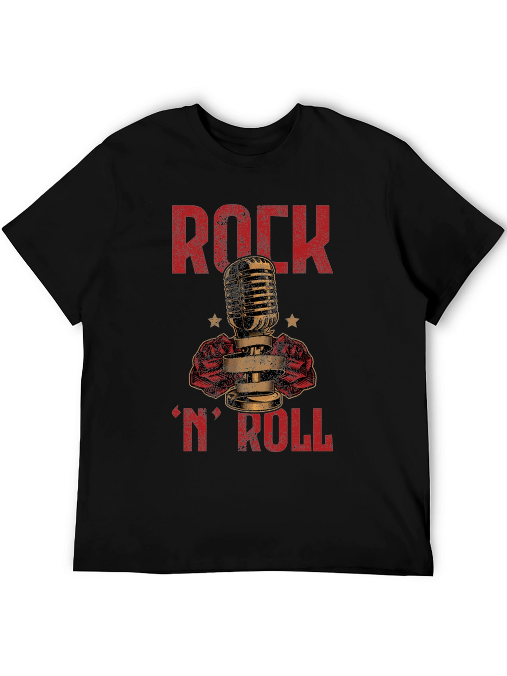 Rock N Roll Microphone Graphic T-Shirt