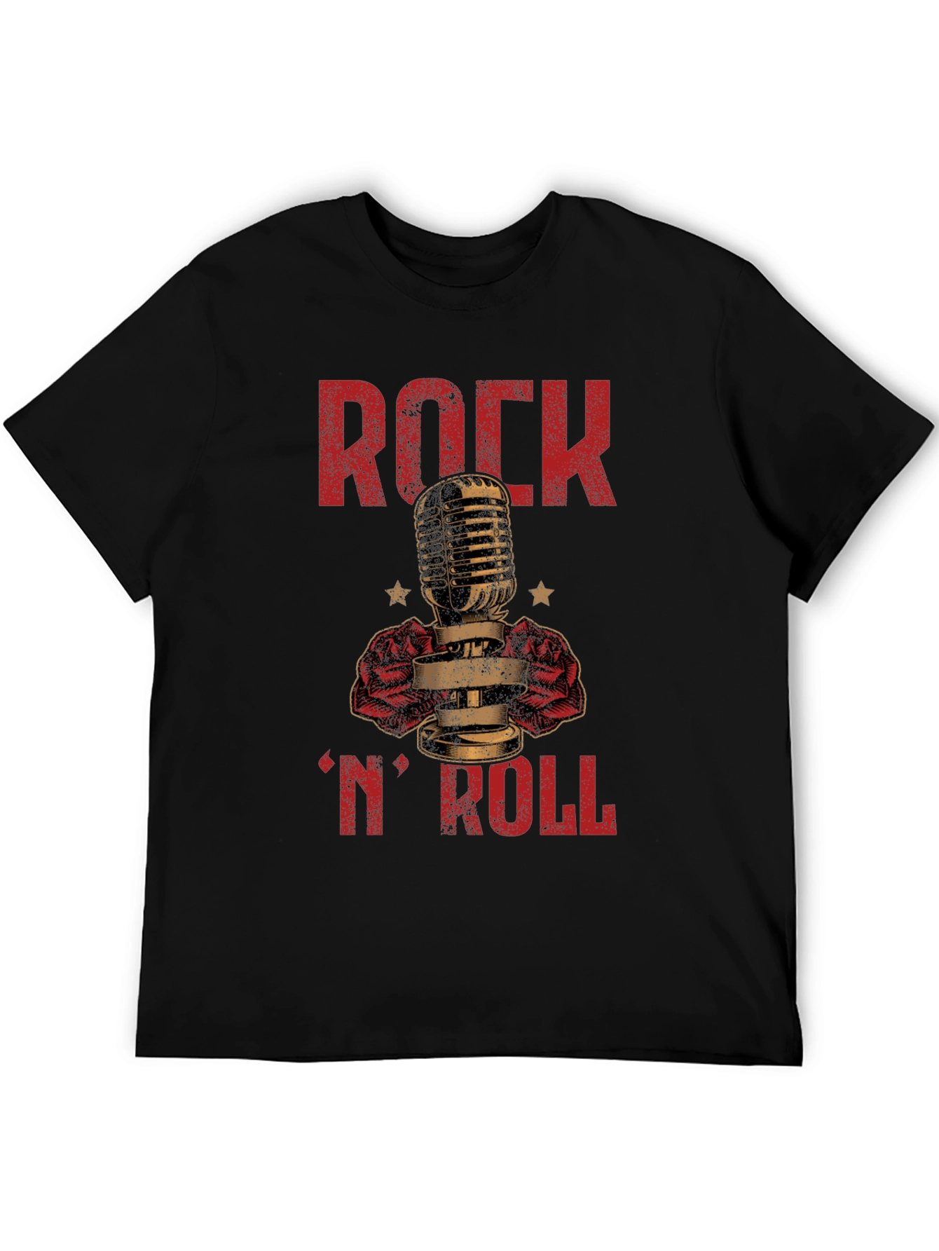 Rock N Roll Microphone Graphic T-Shirt