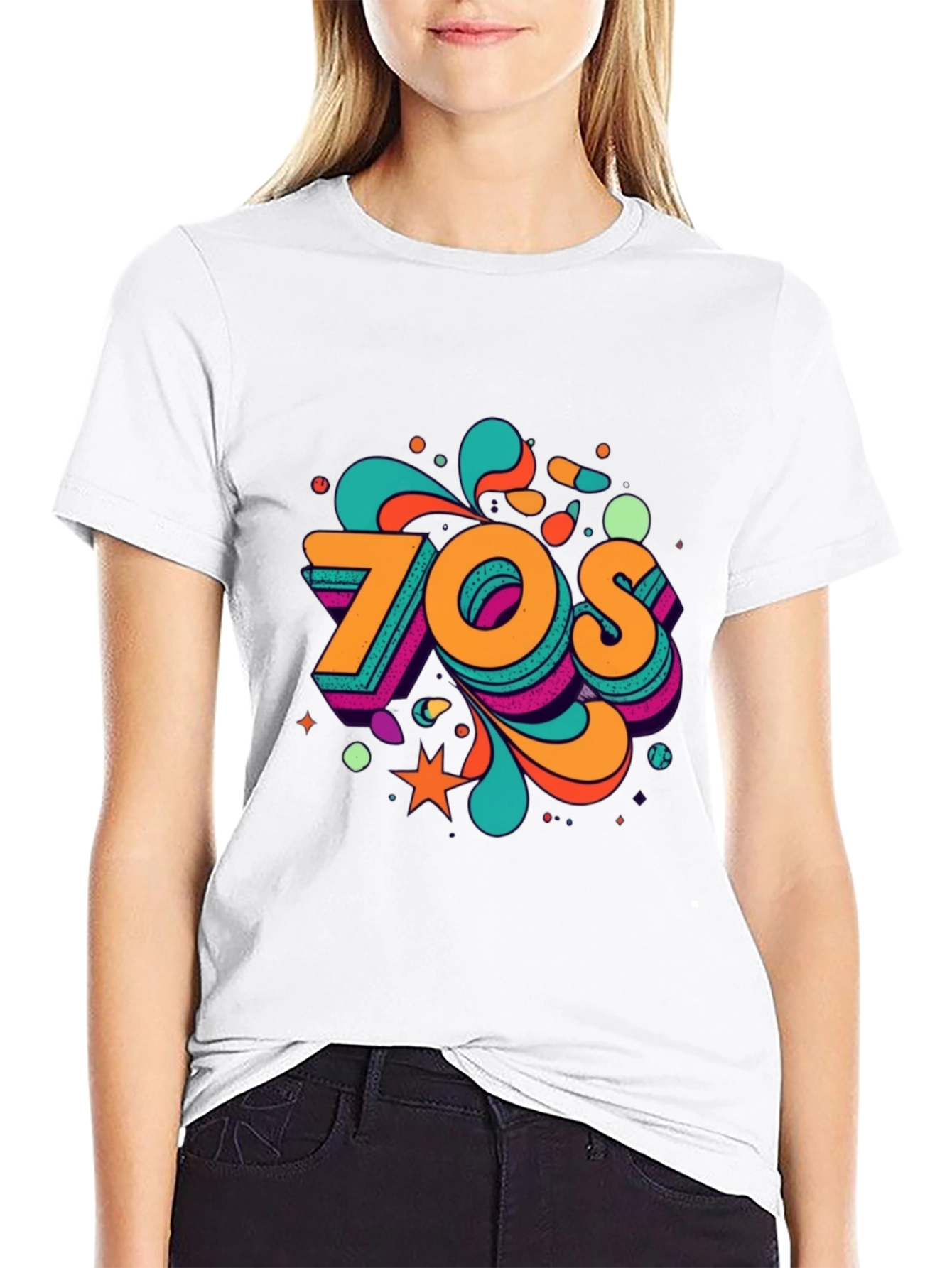 Retro 70s Graphic Tee - Vintage Style Black T-Shirt