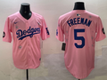 Men's Los Angeles Dodgers Freddie Freeman #5 Pink Alternate Replica Player Jerseys