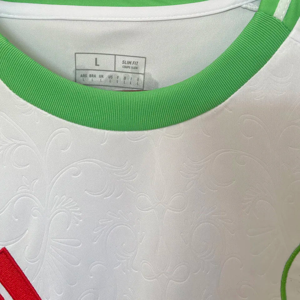 2025 Algeria Home White Fans Soccer Jersey Detail 3