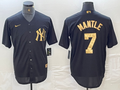 Men's New York Yankees Mickey Mantle #7 Black Limited Player Jerseys