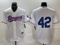 Men's Texas Rangers #42 White 2024 Jackie Robinson Day Home Limited Jerseys