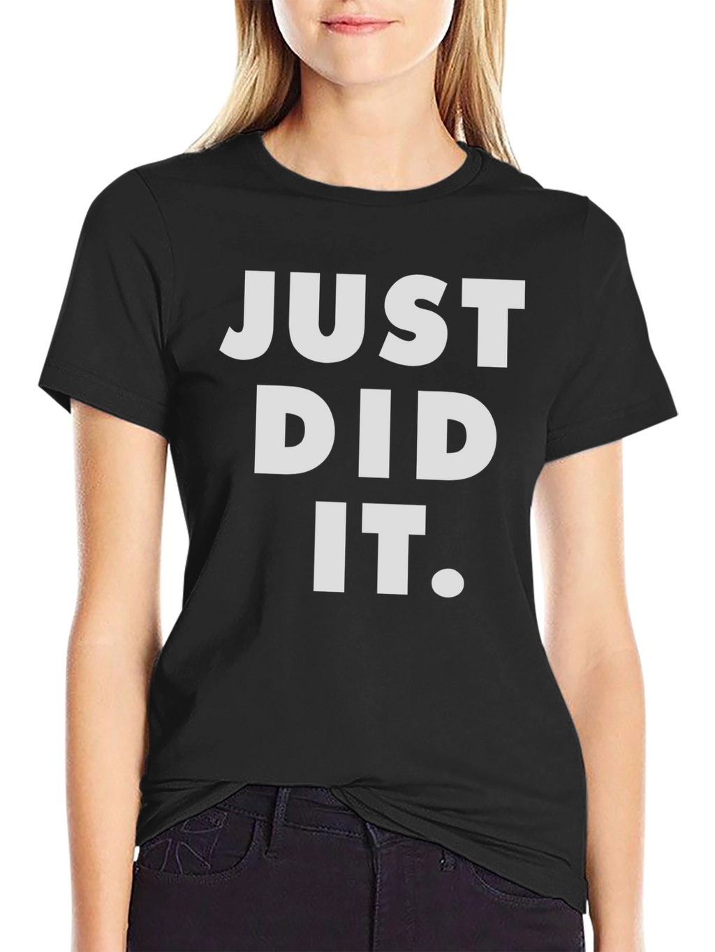 Just Did It Graphic Tee - Black Casual T-Shirt