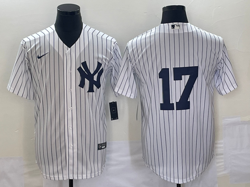 Men's New York Yankees Mickey Rivers #17 White Replica Player Name Jerseys
