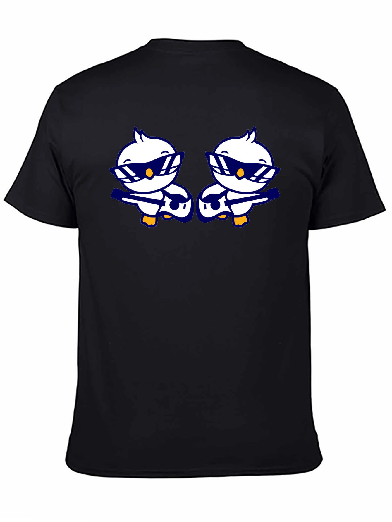 Cool Duck Guitarist Graphic Tee - Black