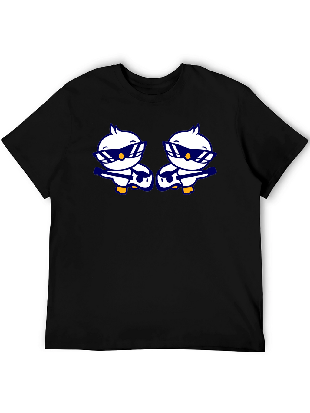 Cool Duck Guitarist Graphic Tee - Black