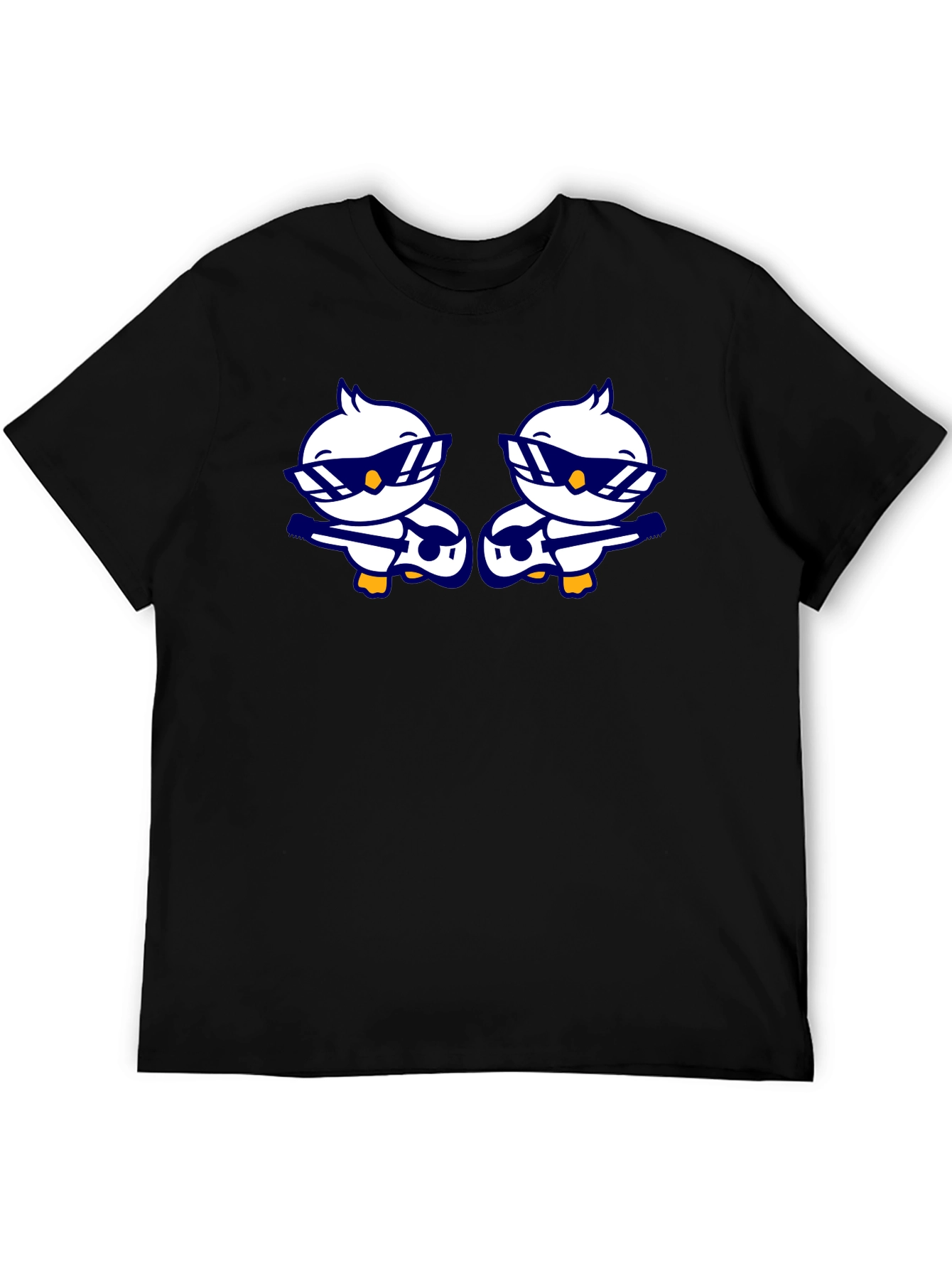 Cool Duck Guitarist Graphic Tee - Black