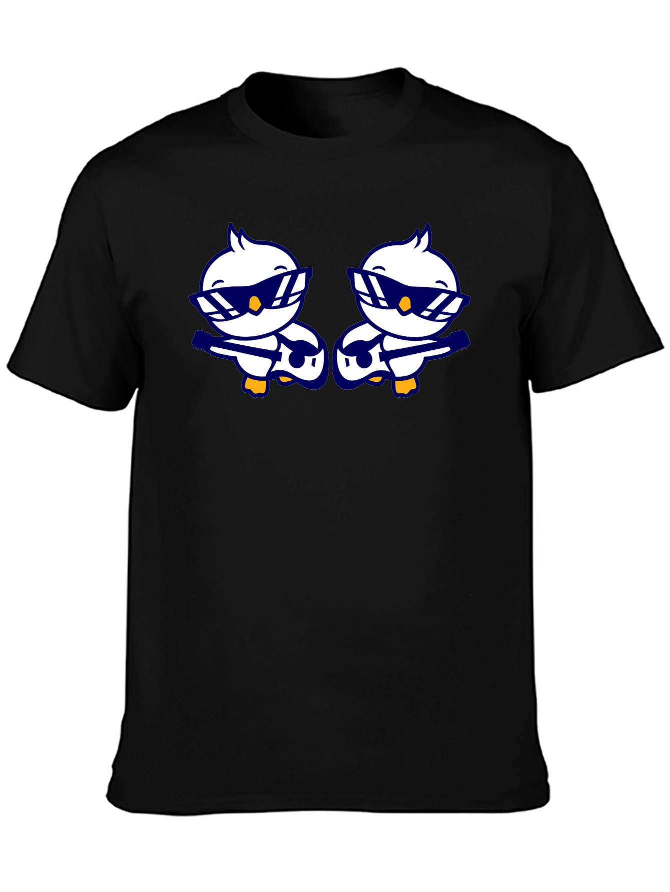 Cool Duck Guitarist Graphic Tee - Black