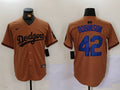 Men's Los Angeles Dodgers Jackie Robinson #42 Brown Game Player Jerseys