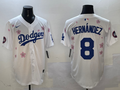 Men's Los Angeles Dodgers Enrique Hernandez #8 White Alternate Replica Player Jerseys