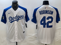 Men's Los Angeles Dodgers Jackie Robinson #42 White Limited Jerseys