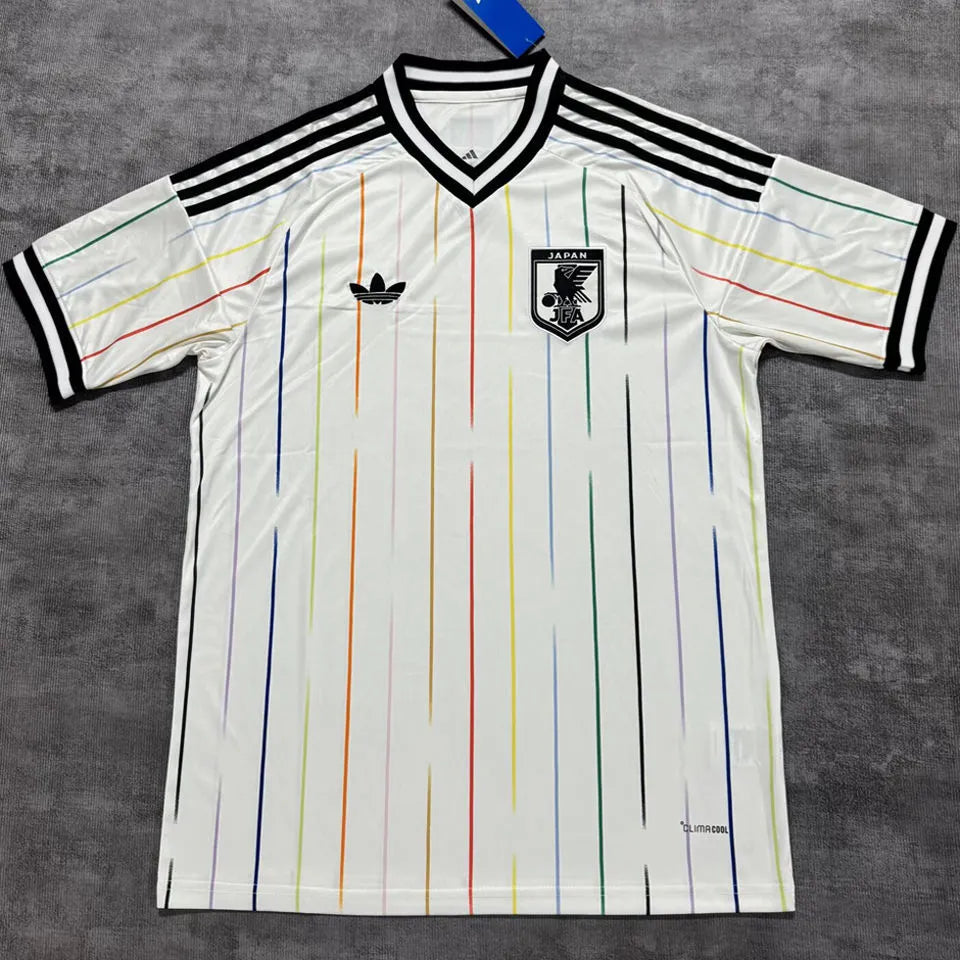 2026/27 Japan Away White Fans Soccer Jersey (Have Right Patch 有右臂章 黑底白字） Back