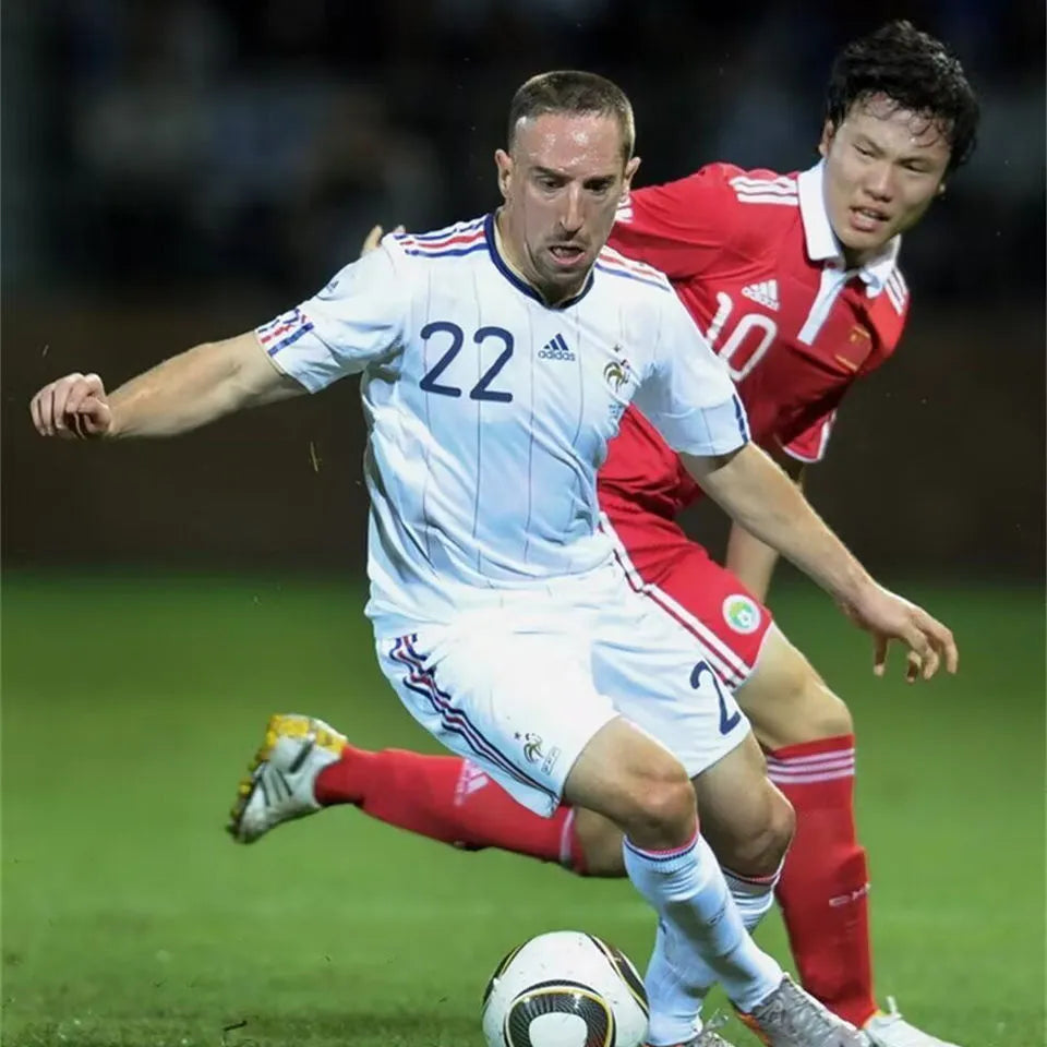 2010 France Away White Retro Soccer Jersey Detail 2